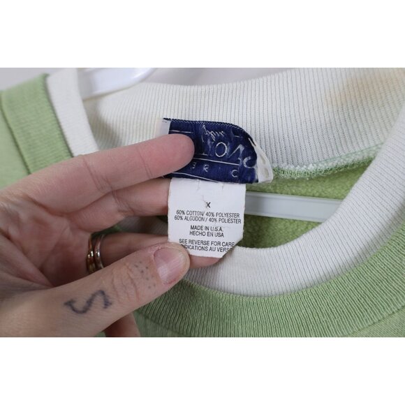 Vintage 90s Streetwear Womens XL Faded Christian Angels Layered Sweatshirt Green - Picture 10 of 13